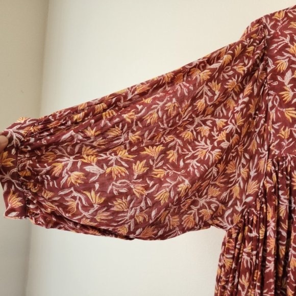 Daughters of India Women Kyra Midi Dress XL Floral Print Baloon Sleeve Bohemian - Picture 10 of 15